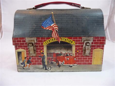 RARE Vintage 1959 Metal Fire Station Lunch Box, The